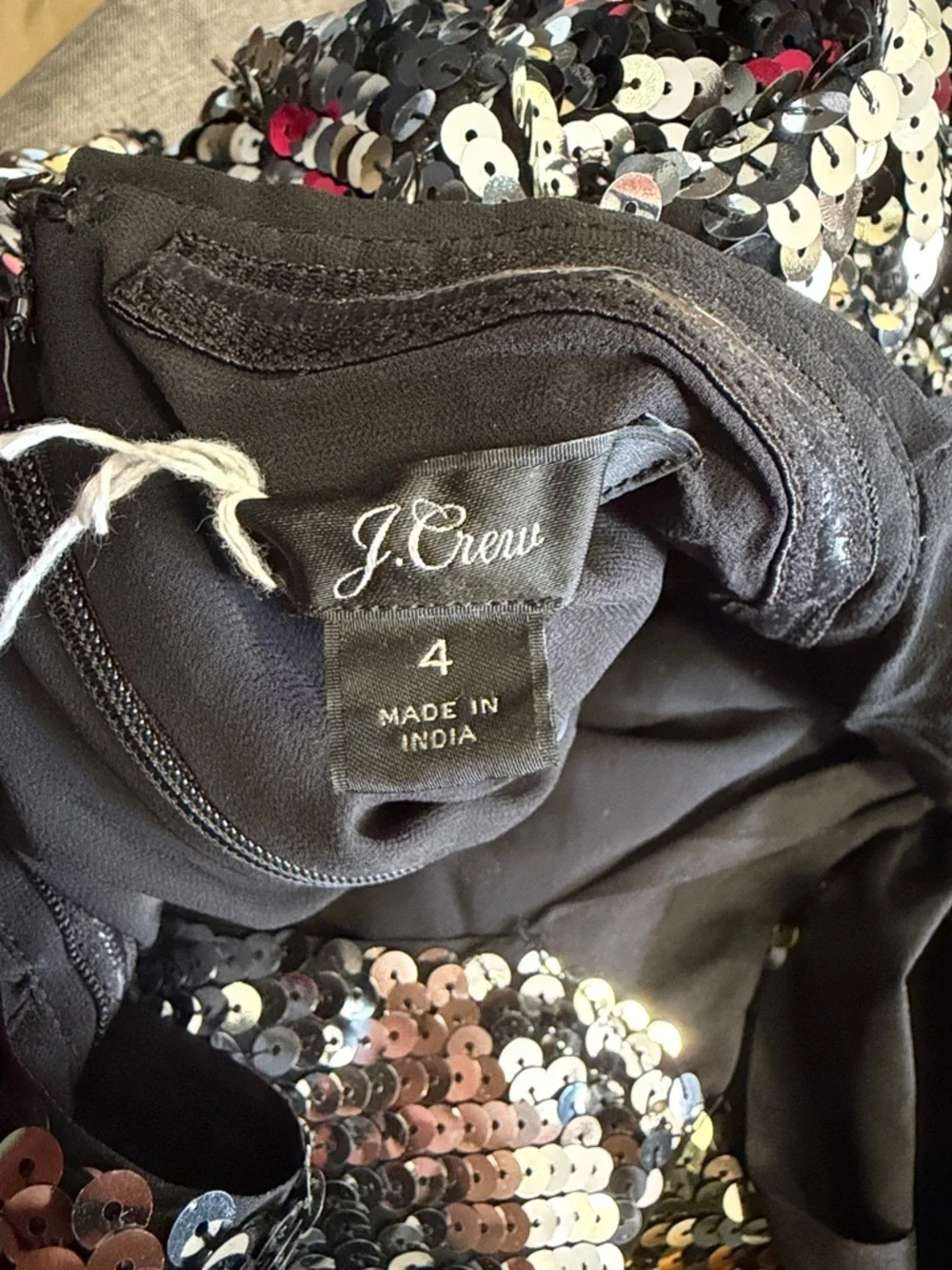 NWT! J.Crew Black Silver Sequin Midi Dress - Elegant Evening Cocktail. Size: 4